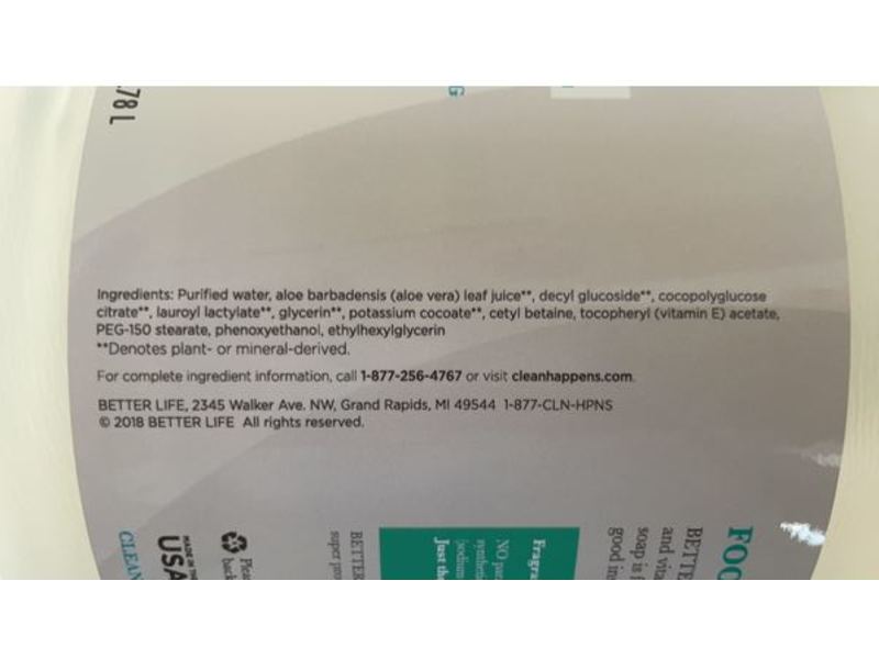 Better Life Naturally Skin-Smoothing Soap, Scent-Free, Refill, 3.78 L