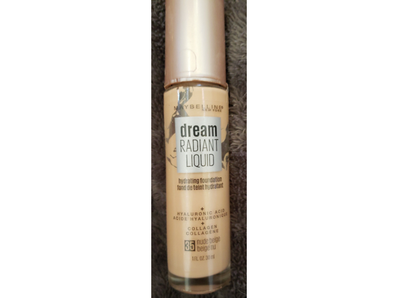 Maybelline Dream Radiant Liquid Hydrating Foundation, 35 Nude Beige, 1 fl oz/30 mL