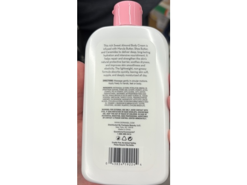 Dermasil Body Cream, Sweet Almond, 8 fl oz/236 mL