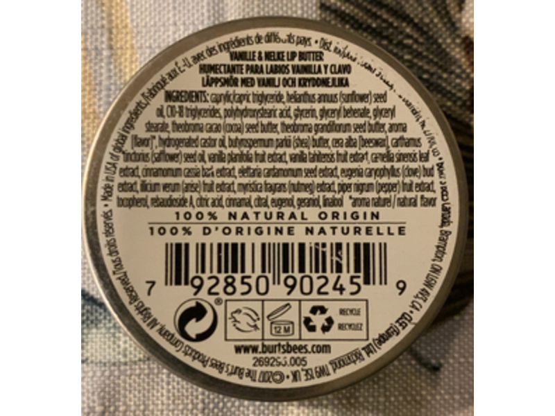 Burt's Bees Lip Butter, Vanilla & Clove, 0.4 oz/11.3 g