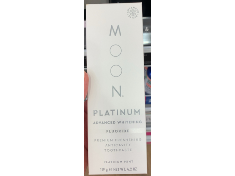 Moon Advanced Whitening Stain Removal Toothpaste, Platinum Mint, 4.2 oz/119 g, Pack Of 2