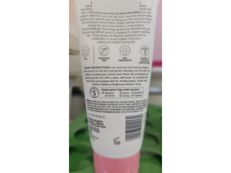 Cetaphil Healthy Radiance Brightness Reveal Creamy Cleanser, Niacinamide +Sea Daffodil, 100g