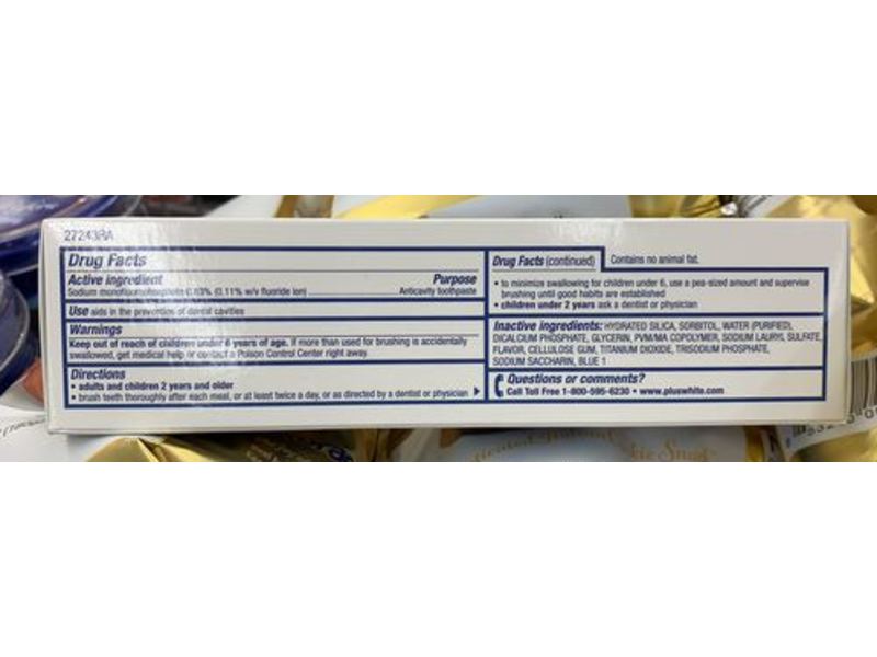 Plus White Xtra Whitening Fluoride Anticavity Toothpaste, 3.5 oz/100 g