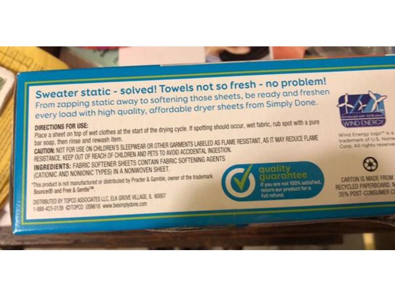 Simply Done Free & Gentle Dryer Sheets, Free & Clear, 120 Count