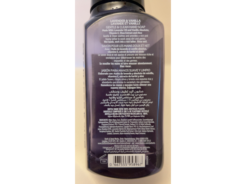 Bath And Body Works Aromatherapy Gentle & Clean Foaming Hand Soap, Lavender + Vanilla, 8.75 fl oz/259 mL