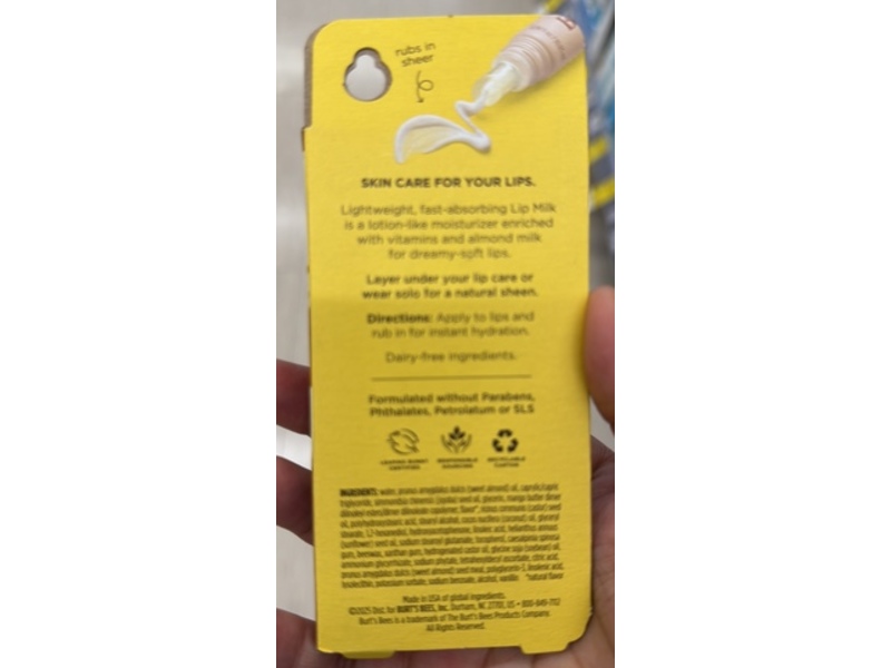 Burt’s Bees Lip Milk, Toasted Coconut, 0.34 fl oz/10.05 mL