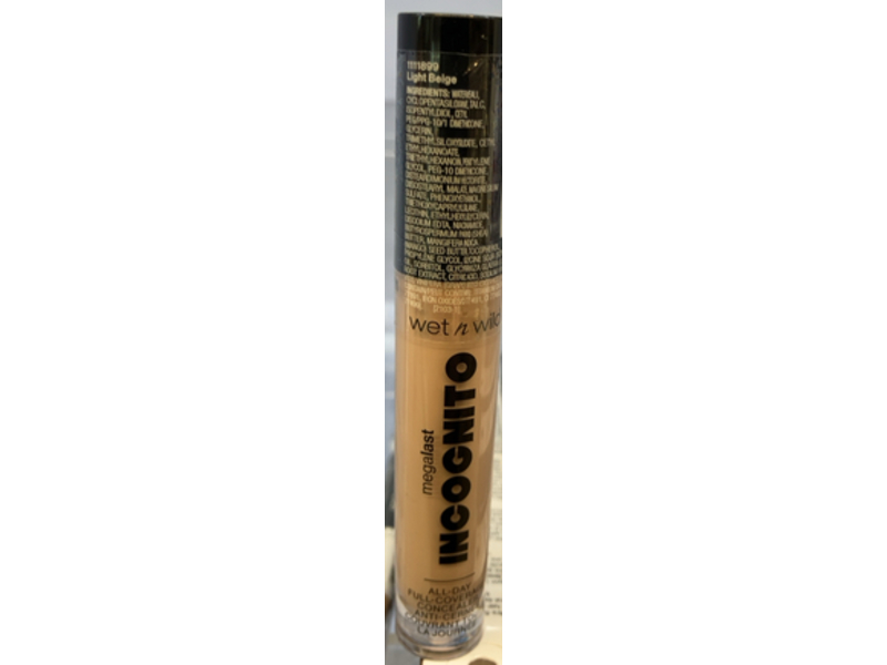 Wet n Wild Mega Last Incognito All-Day Full Coverage Liquid Matte Concealer, Light Beige, 0.18 oz