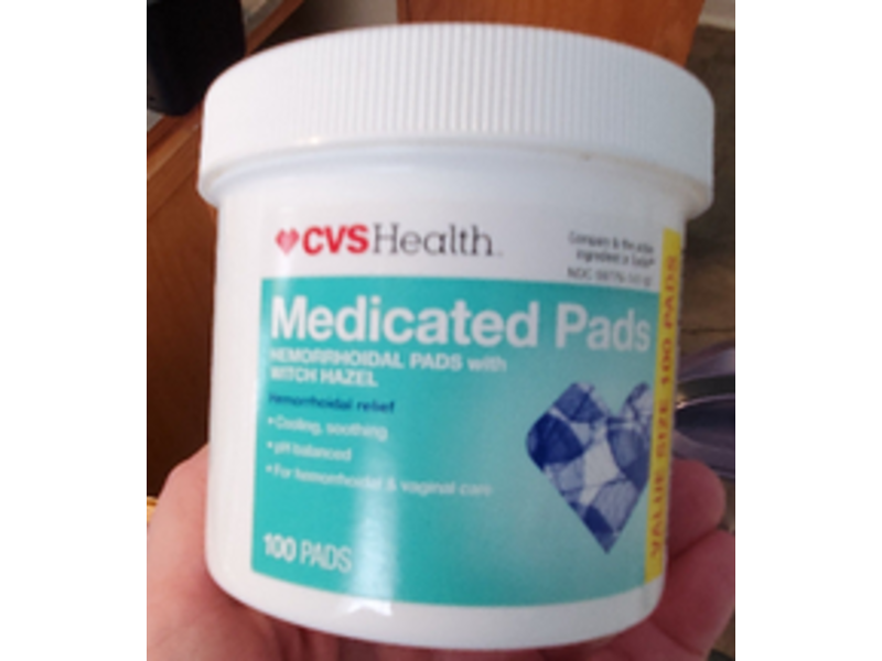 CVS Health Hemorrhoidal Relief Medicated Pads, Witch Hazel, 100 Count