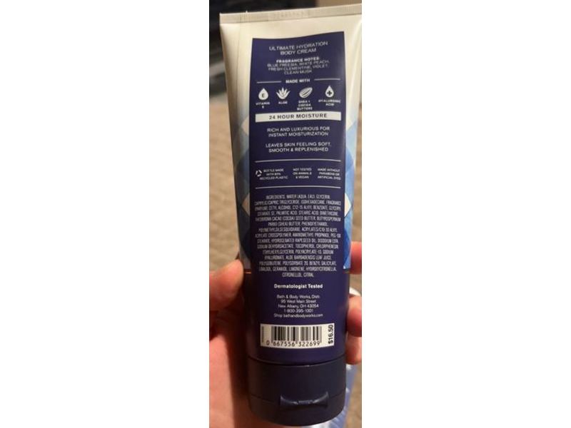 Bath & Body Works Gingham Ultimate Hydration Body Cream, Shea Butter + Hyaluronic Acid, 8 oz/226 g