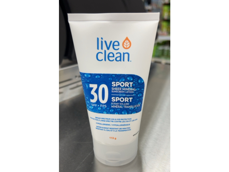 Live Clean Sport Sunscreen, SPF 30, 113 g