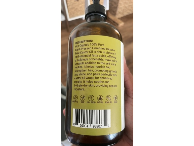 Vital Affair Organic Castor Oil, 16 fl oz/473 mL