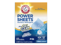 Arm & Hammer Laundry Detergent Power Sheets, Clean Cotton Scent, 104 Loads, 52 Count - thumbnail 1