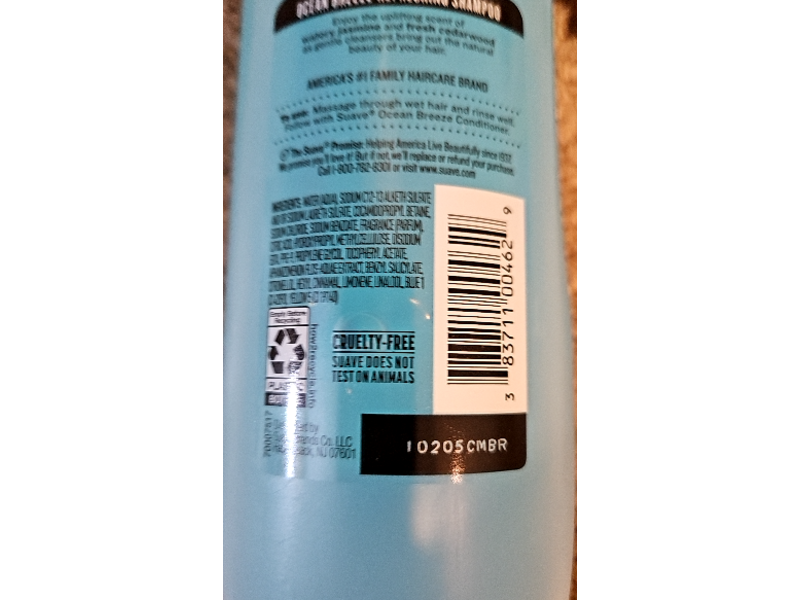Suave Refreshing Shampoo, Ocean Breeze, 22.5 fl oz/665 mL, 4 Count