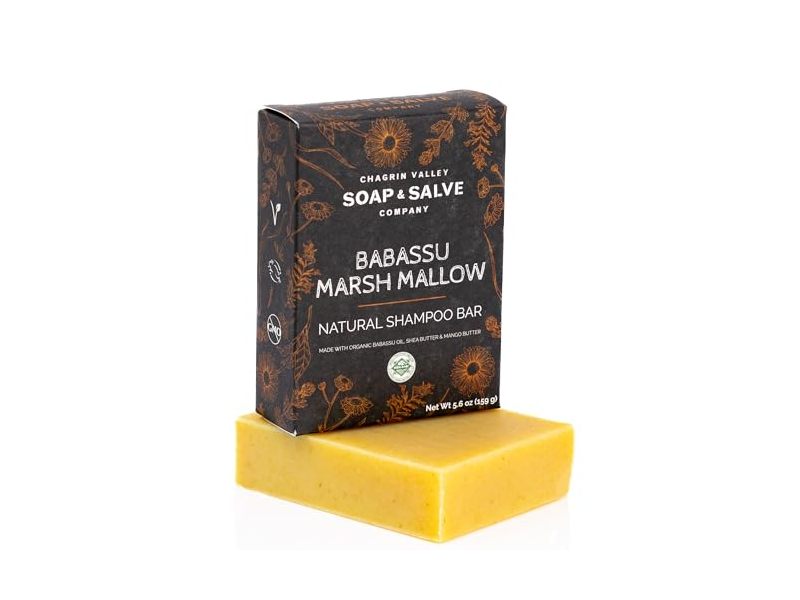 Chagrin Valley Soap & Salve Hair Shampoo Bar, Babassu & Marsh MallowScent, 5.6 oz/156 g