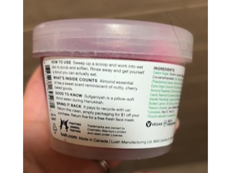 Lush Sufganiyah Sugar Scrub, 4.7 oz/135 g