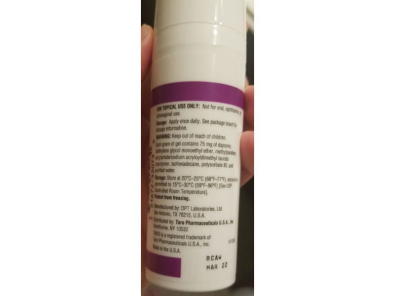 Dapsone Gel 7.5%, 60 g, Taro (RX)