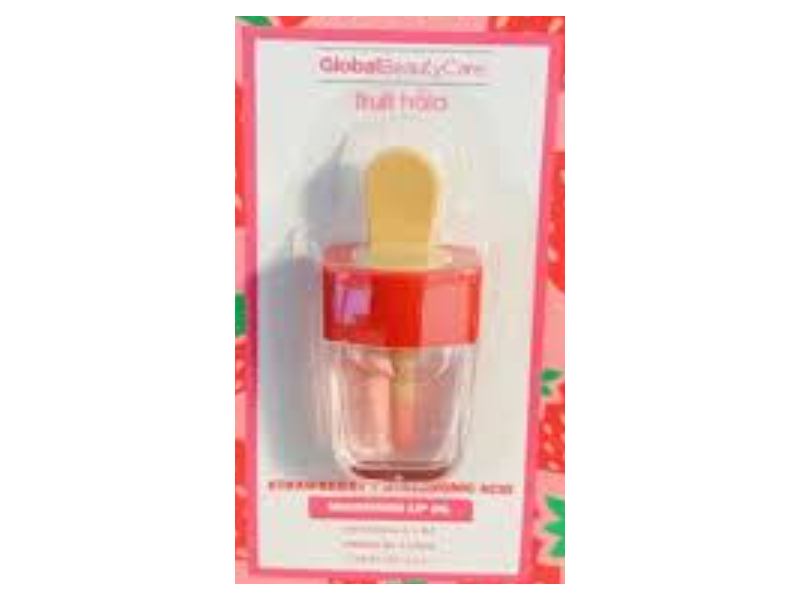 Global Beauty Care Nourishing Lip Oil, Strawberry + Hyaluronic Acid, 0.18 fl oz/5 mL