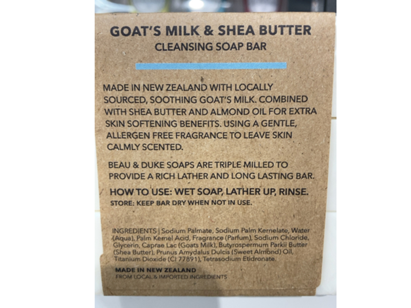 Beau & Duke Cleansing Soap Bar, Goat's Milk & Shea Butter, 10.5 oz/100 g, Pack Of 3