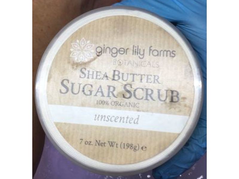 Ginger Lily Farms Botanicals Shea Butter Sugar Scrub, Unscented, 7 oz/198 g