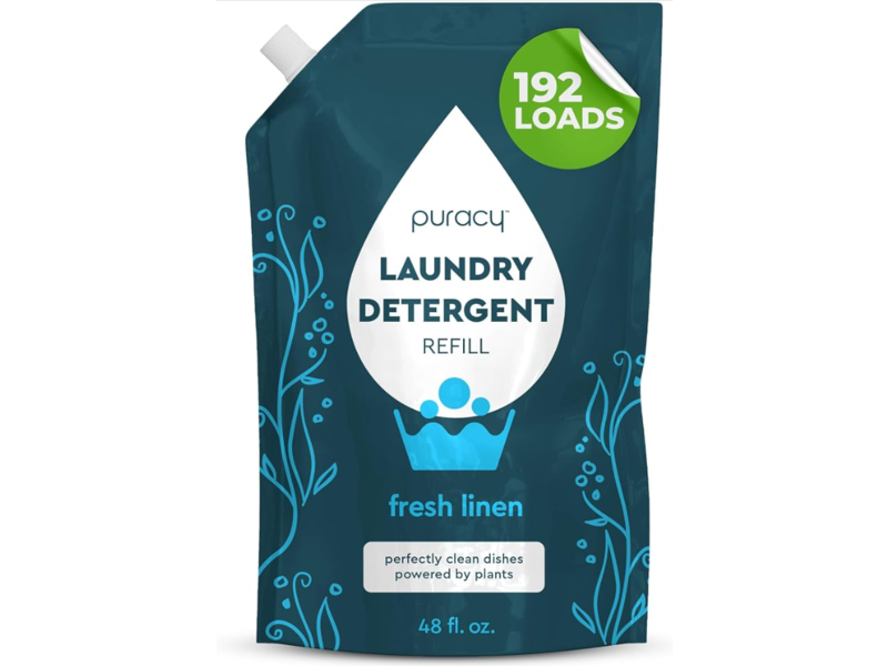 Puracy Laundry Detergent Refill, Fresh Linen, 192 Loads 48 fl oz/1418 mL