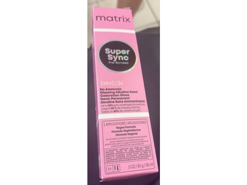 Matrix Super Sync Pre Bonded Demi-Permanent Coloration Gloss, 5WN/5.034, 3 oz/85 mL