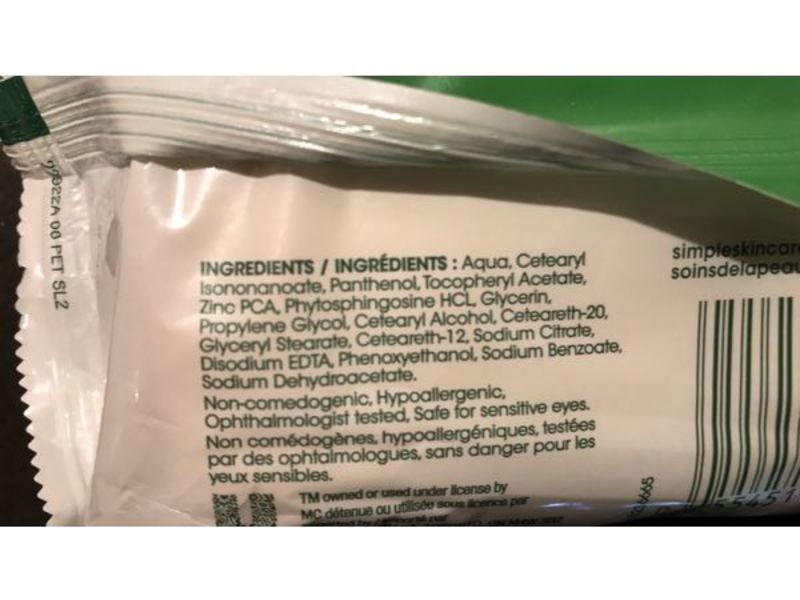 Simple Kind To Skin Oil Balancing Cleansing Wipes, 25 counts