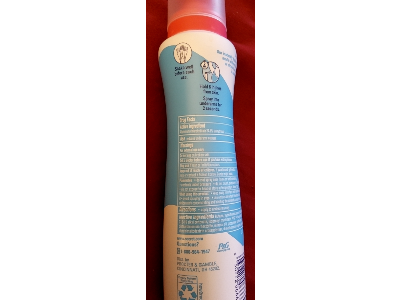 Secret Weightless Dry Antiperspirant Deodorant Spray, Refreshing Berry + Argan Oil, 4.1 oz/116 g