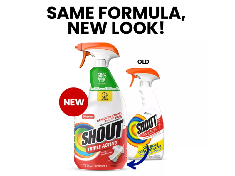 SC Johnson Shout Triple-Acting Stain Remover, 22 fl oz/650 mL
