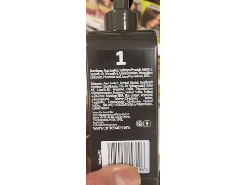 Brite Clean Hair Color, Darkest Brown, 2.03 fl oz/60 mL