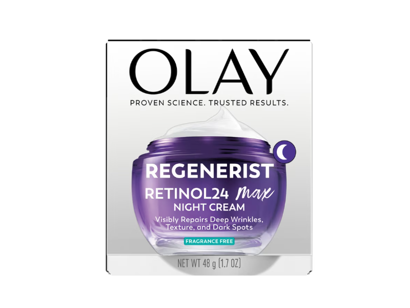 Olay Regenerist Retinol 24 Max Night Hydrating Moisturizer, Vitamin B3+, 1.7 oz/48 g