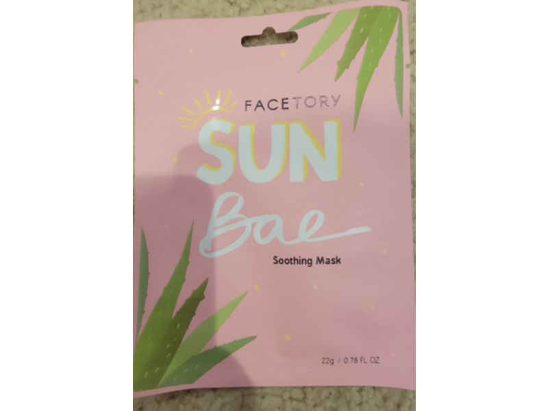 FaceTory Sun Bae Soothing Sheet Mask, Aloe Vera, 0.78 fl oz/22 g, Pack Of 5