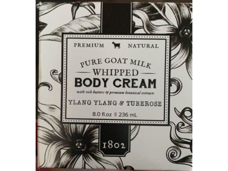 Beekman 1802 Pure Goat Milk Whipped Body Cream, Ylang Ylang & Tuberose, 8 fl oz/236 mL
