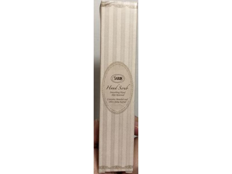 Sabon Hand Scrub, Smoothing Hand Skin Renewal, Menthol And Olive Stone Kernel, 1.05 fl oz/30 ml