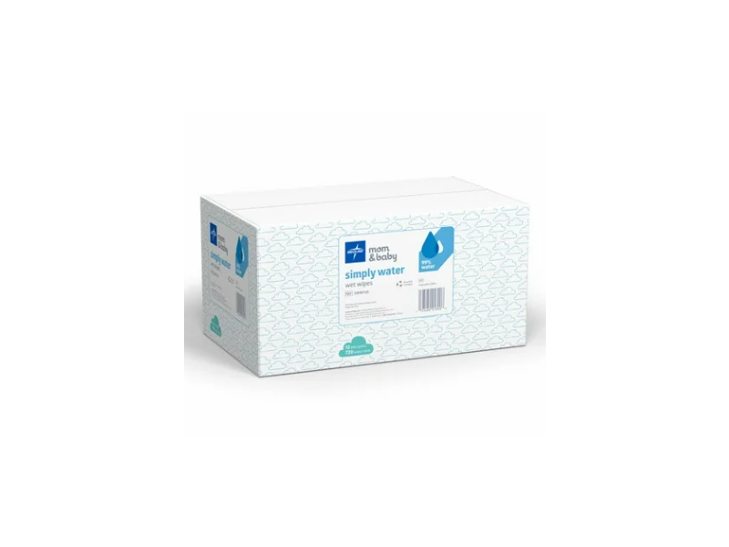 Medline Baby & Me Simply Water Baby Wipes, 12 Packs, 720 Count
