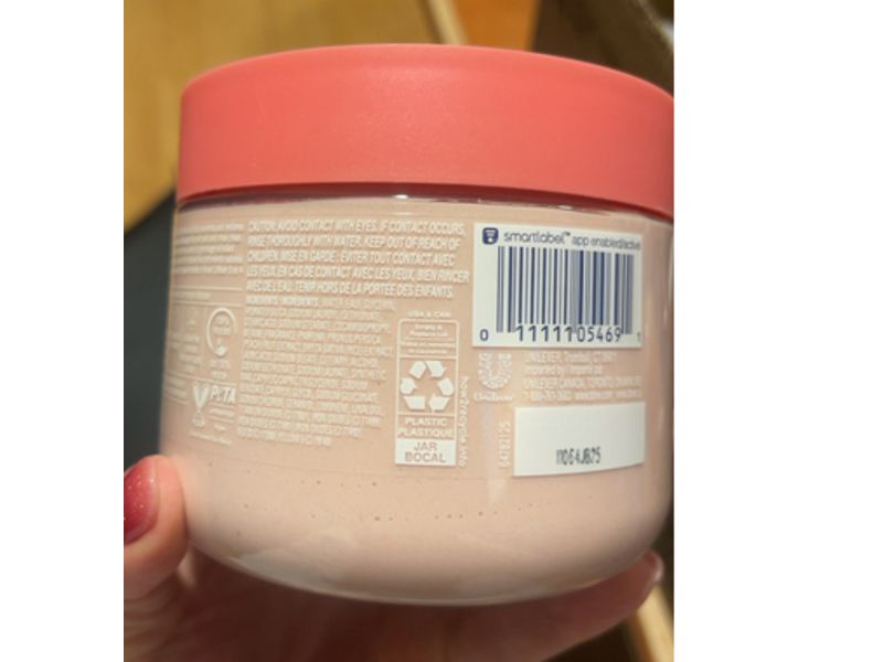 Dove Gommage Corps Body Scrub, White Peaches & Crushed Rice, 15 fl oz/425 g