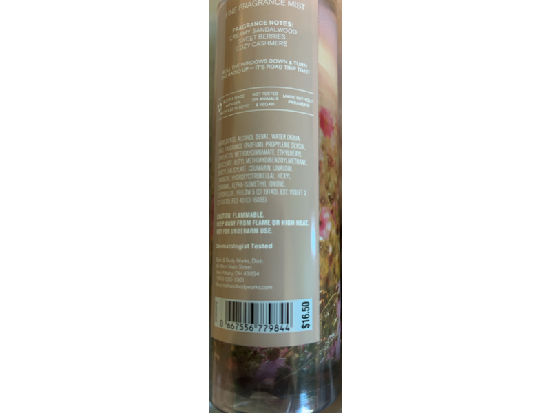 Bath & Body Works Fine Fragrance Mist, Sun Rise Woods, 8 fl oz/236 mL