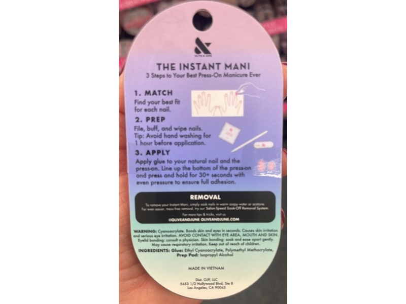 Olive & June Maximalist Instant Mani Press-Ons, Sky Chrome, 0.07 fl oz/2 mL, 42 Count