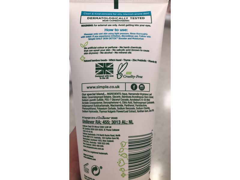 Simple Clear Pore Scrub, Daily Skin Detox, 150 mL