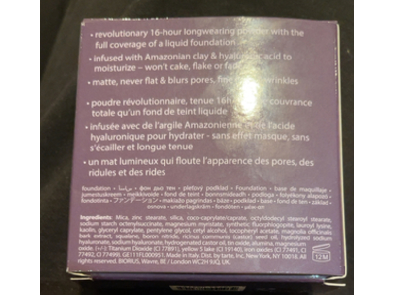 Tarte Amazonian Clay Blurring Powder Foundation, 32N Medium Neutral, 0.28 oz/8 g