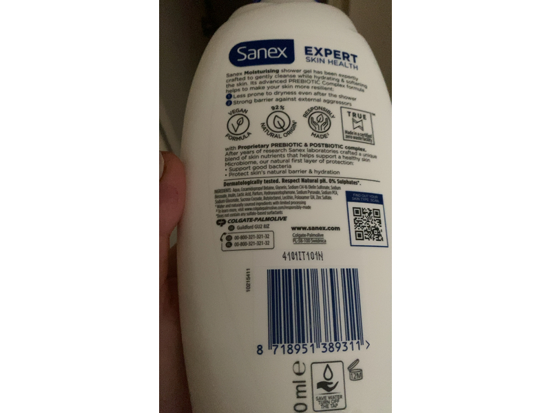 Sanex Moisturising Shower Gel, 720 mL