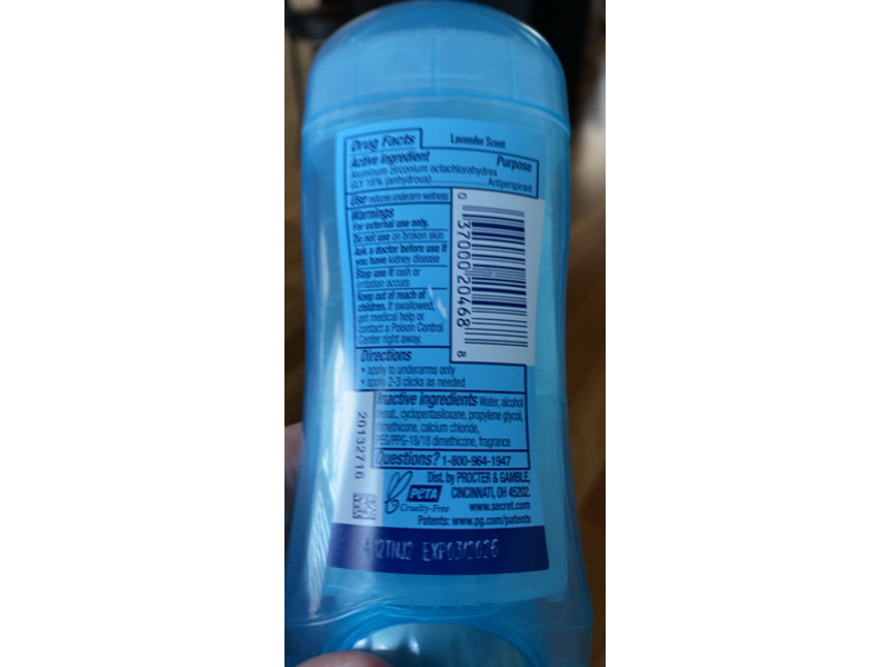 Secret Balancing Minerals Antiperspirant/Deodorant, Relaxing Lavender Scent, 2.6 oz/73 g, Pack of 2