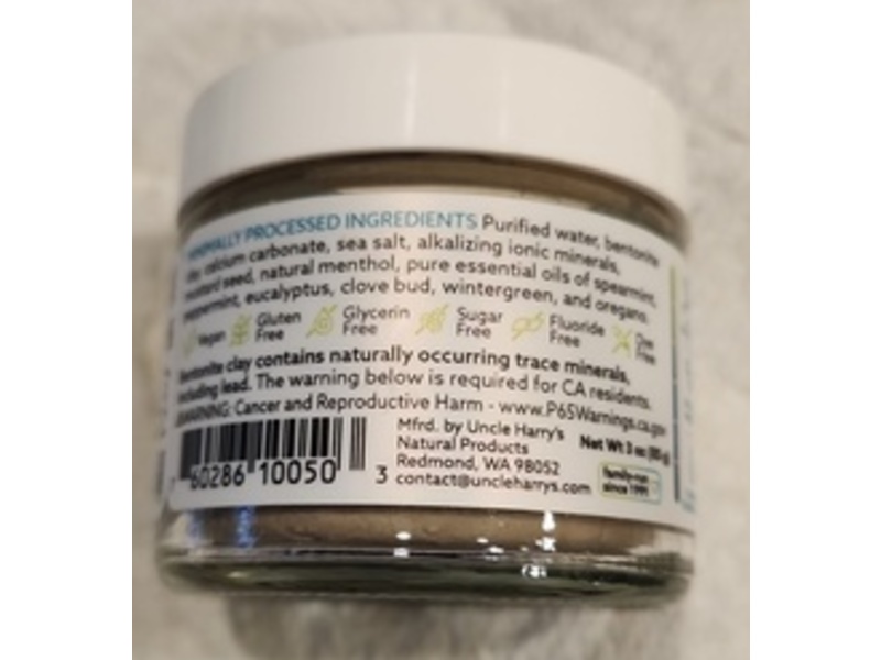 Uncle Harry's Alkalizing Mineral Toothpaste, Mild Mint, 3 oz/85 g