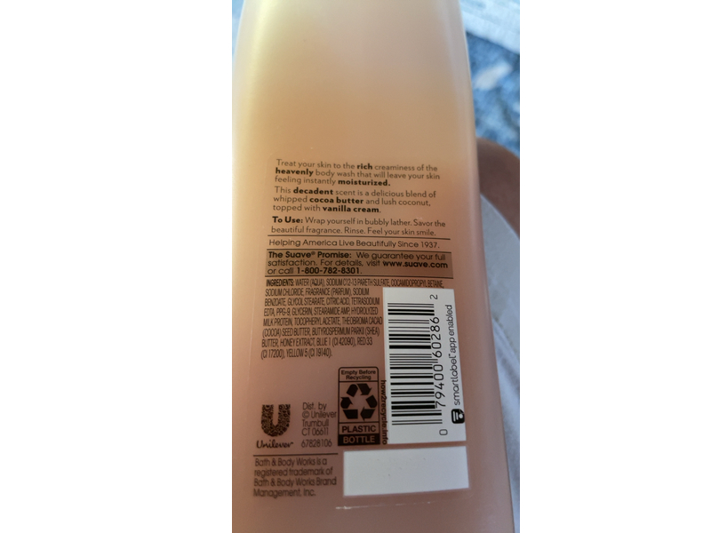 Suave Essentials Moisturizing Body Wash, Cocoa Butter & Shea, 15 fl oz/443 mL