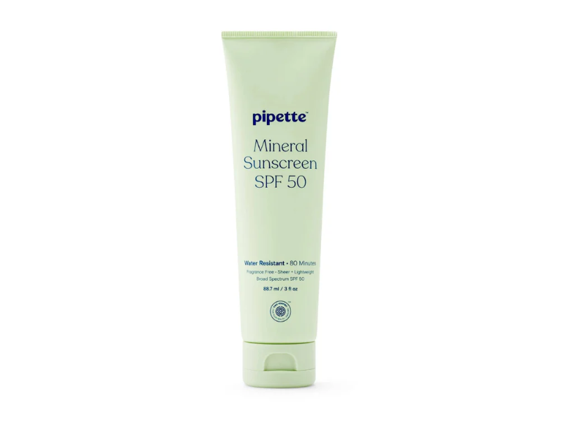 Pipette Mineral Sunscreen, SPF 50, 3 fl oz/88.7 mL.