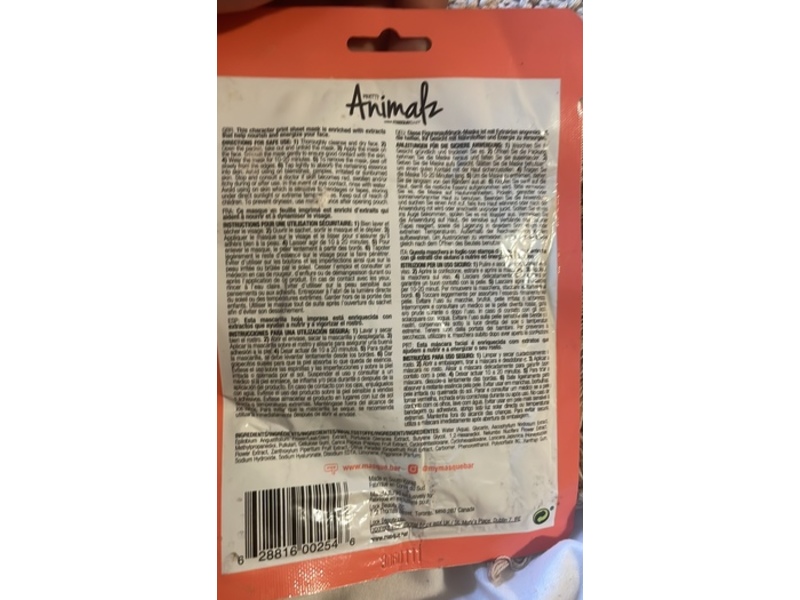 Masque Bar Pretty Animalz Vitalizing Sheet Mask, Beagle, 0.71 fl oz/21 mL