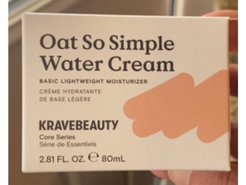 KraveBeauty Oat So Simple Water Cream, 2.7 fl oz/80 mL