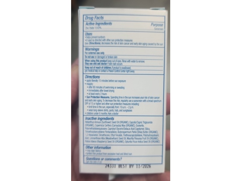 Coola Mineral Sunscreen Stick, Fragrance-Free, SPF 50, 0.6 fl oz/17 g