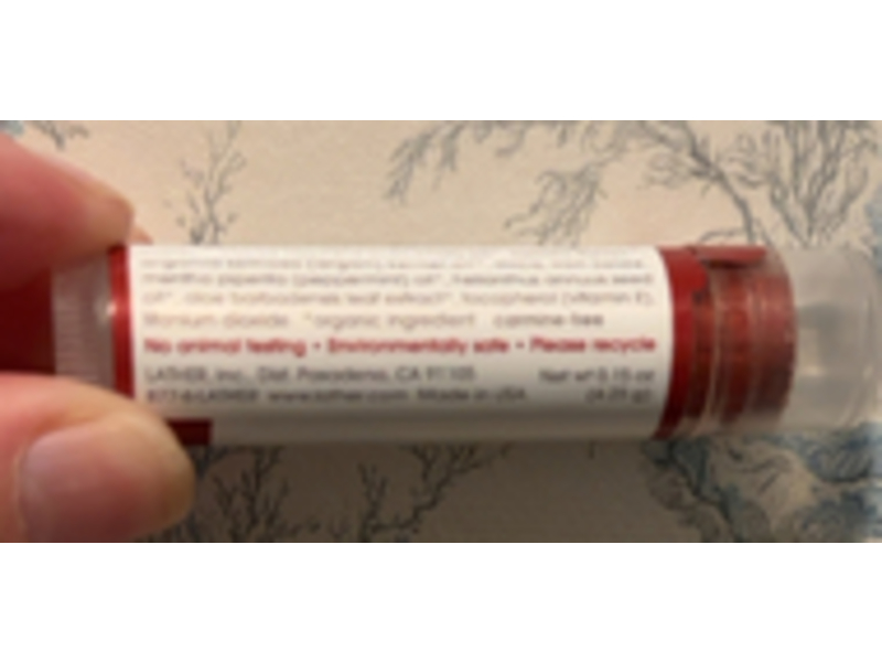 Lather Tinted Lip Balm, Cinnabar Silk, 0.15 oz/4.25 g