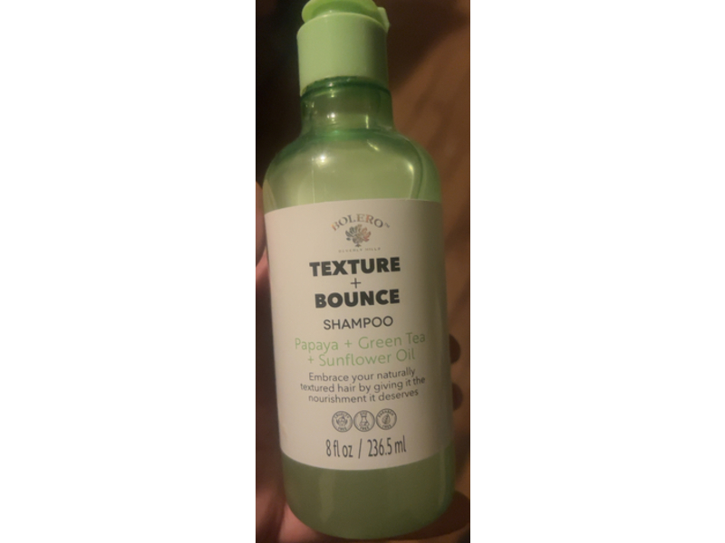 Bolero Beverly Hills Texture + Bounce Shampoo, Papaya + Green Tea + Sunflower Oil, 8 fl oz/236.5, Pack Of 2