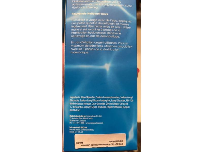 Intraceuticals Rejuvenate Gentle Cleanser, 4.05 fl oz/120 mL